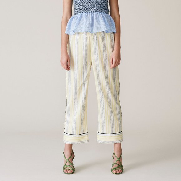 GANNI Bergamot Striped Silk Straight Leg Pants Cro - Picture 4 of 4